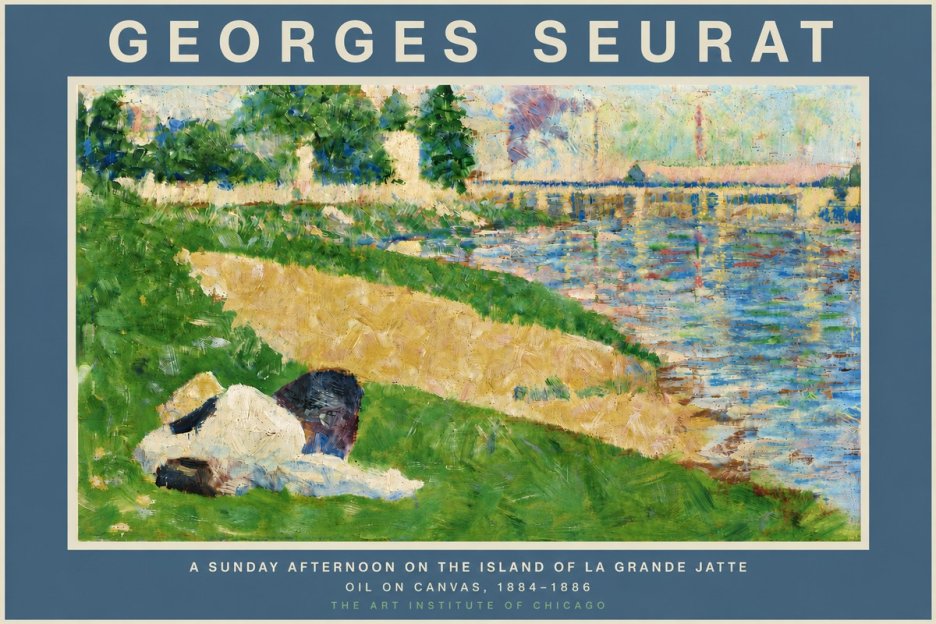 Seurat A Sunday Afternoon on the Island of La Grande Jatte II No5 - Affiche