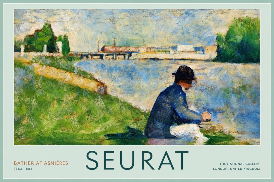 Seurat Bather at Asnières No2 - Affiche