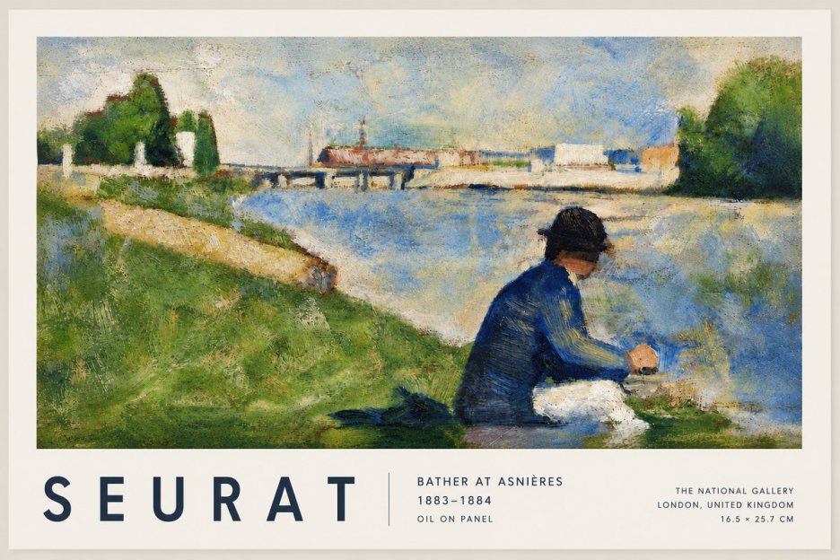Seurat Bather at Asnières No6 - Affiche
