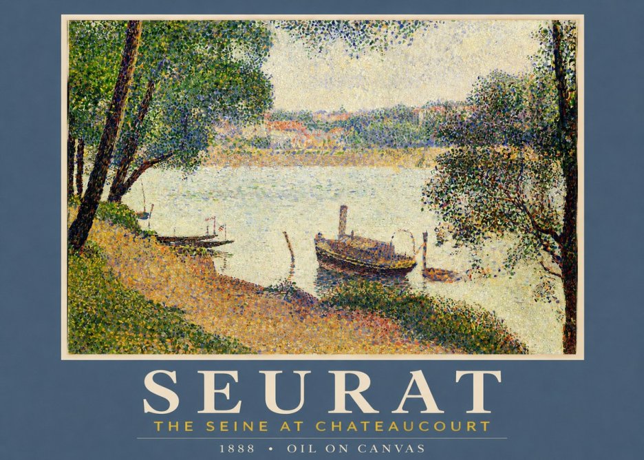 Seurat The Seine at Chateaucourt No2 - Affiche