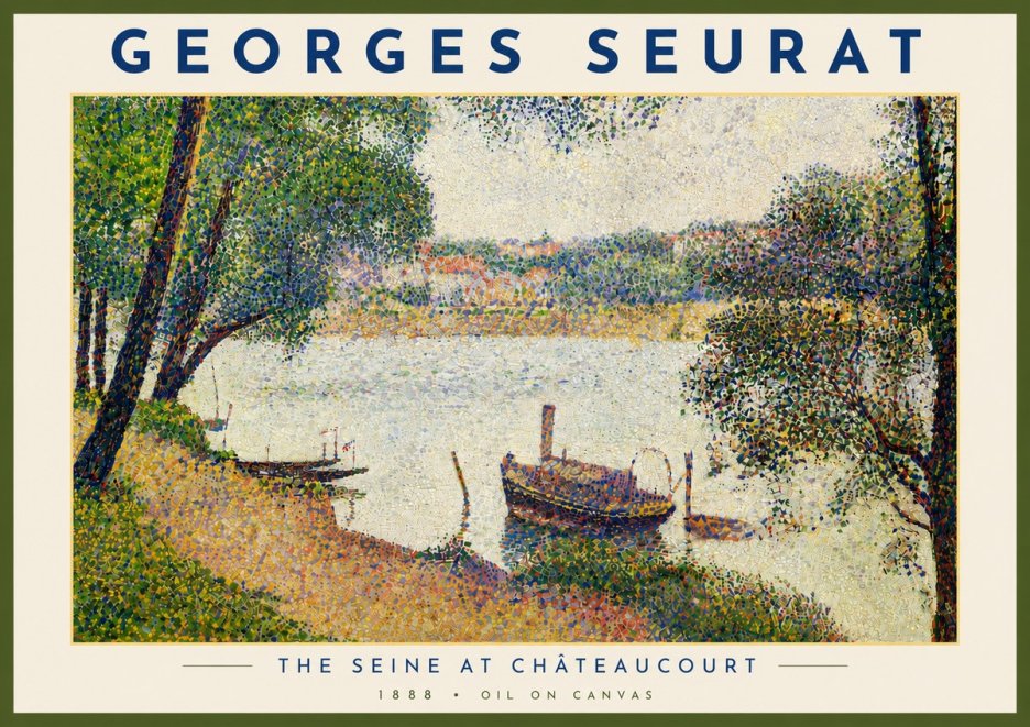 Seurat The Seine at Chateaucourt No6 - Affiche