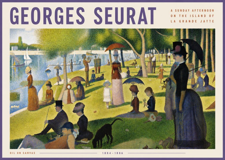 Seurat A Sunday Afternoon on the Island of La Grande Jatte III No6 - Affiche