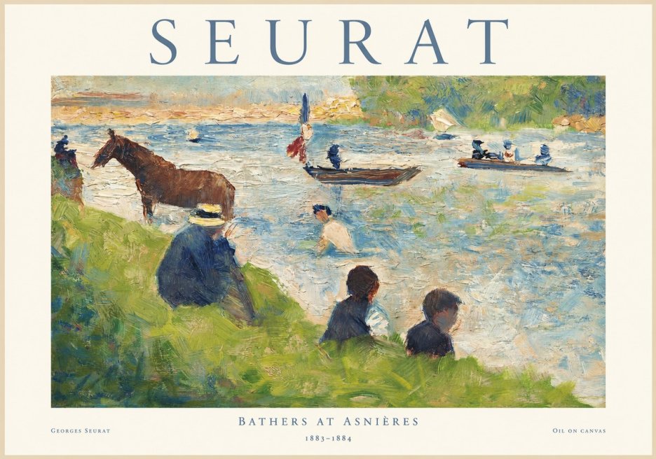 Seurat Bathers at Asnières II No1 - Affiche