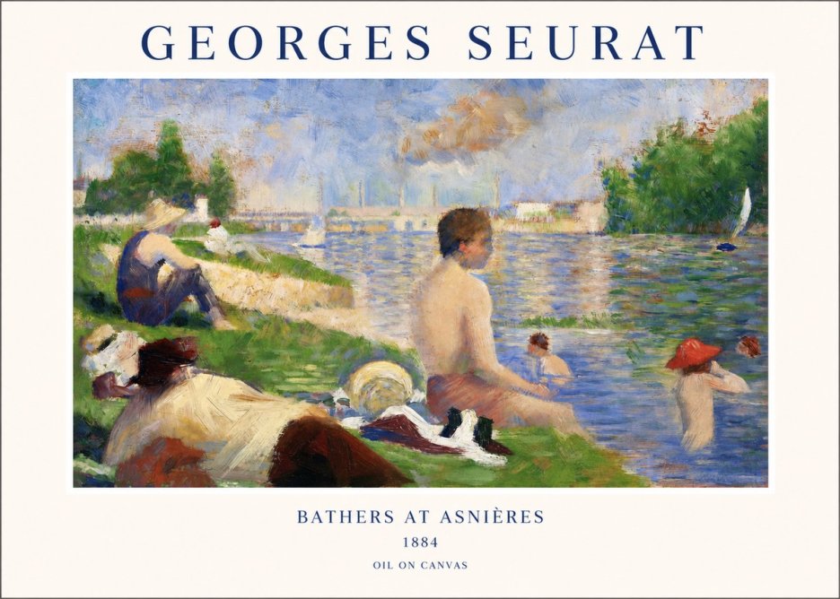 Seurat Bathers at Asnières III No1 - Affiche