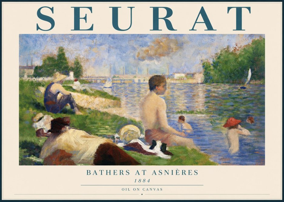 Seurat Bathers at Asnières III No2 - Affiche