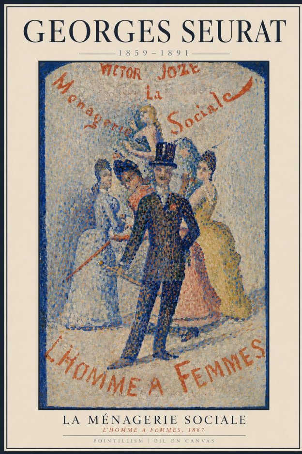Seurat L'homme À Femmes No3 - Affiche