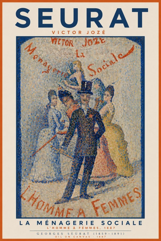Seurat L'homme À Femmes No4 - Affiche