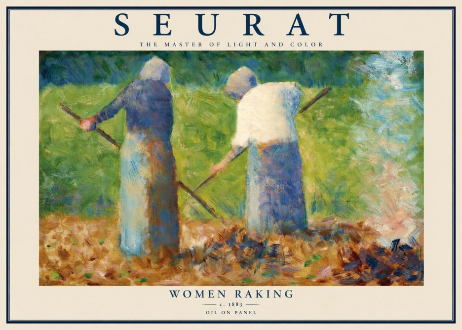 Seurat Women Raking No2 - Affiche
