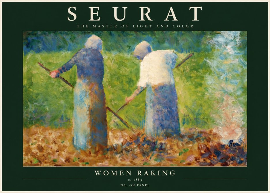 Seurat Women Raking No4 - Affiche