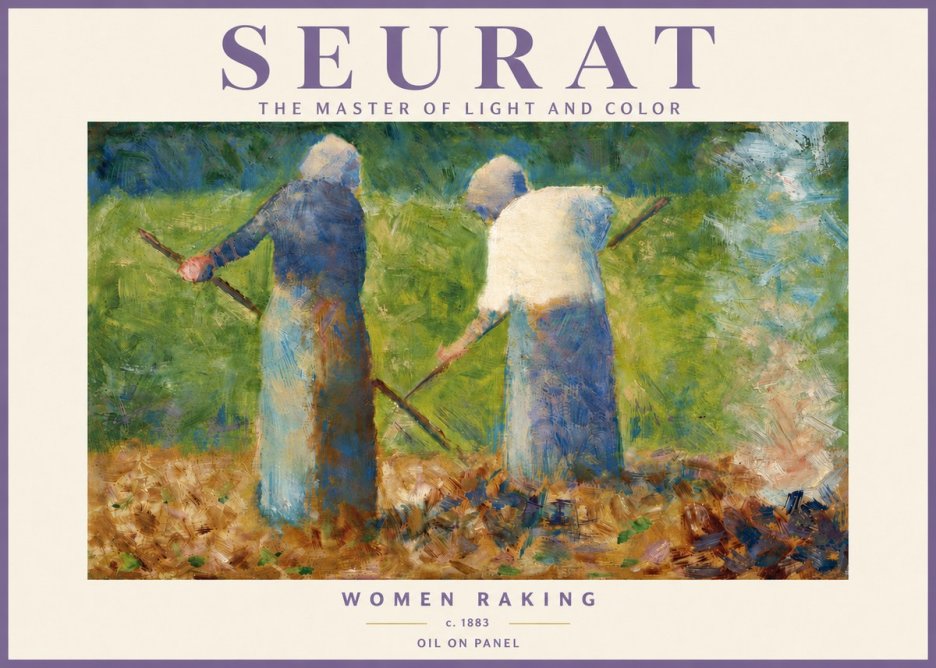 Seurat Women Raking No6 - Affiche