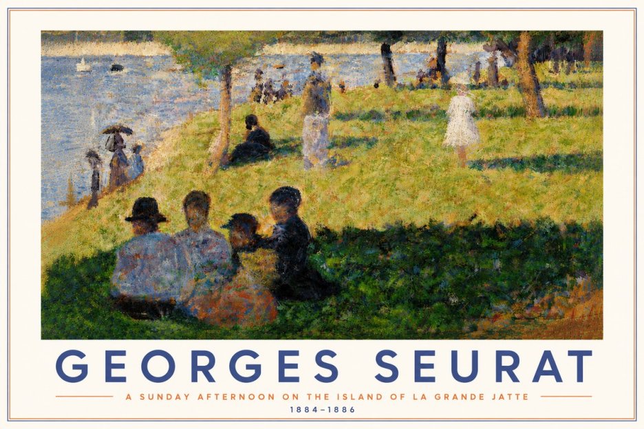 Seurat A Sunday Afternoon on the Island of La Grande Jatte IV No5 - Affiche