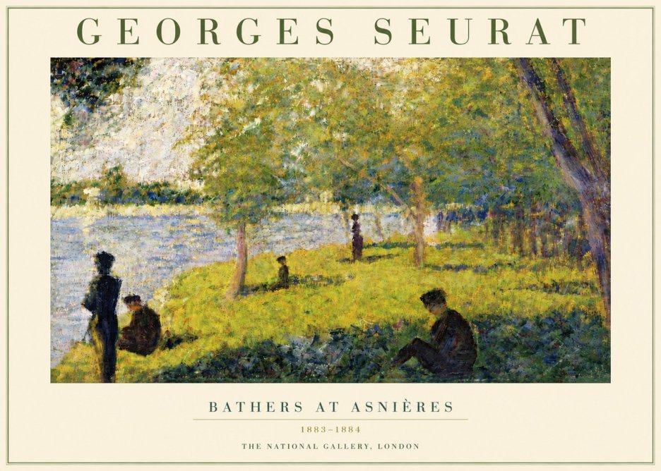 Seurat Bathers at Asnières IV No4 - Affiche