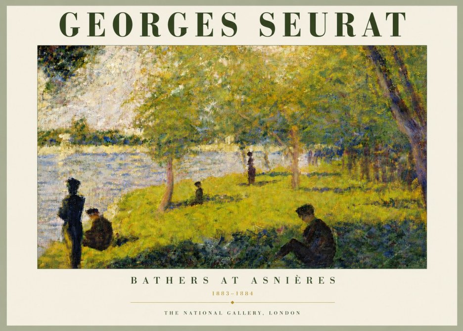 Seurat Bathers at Asnières IV No6 - Affiche
