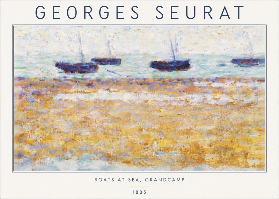 Seurat Boats at Sea, Grandcamp No3 - Affiche
