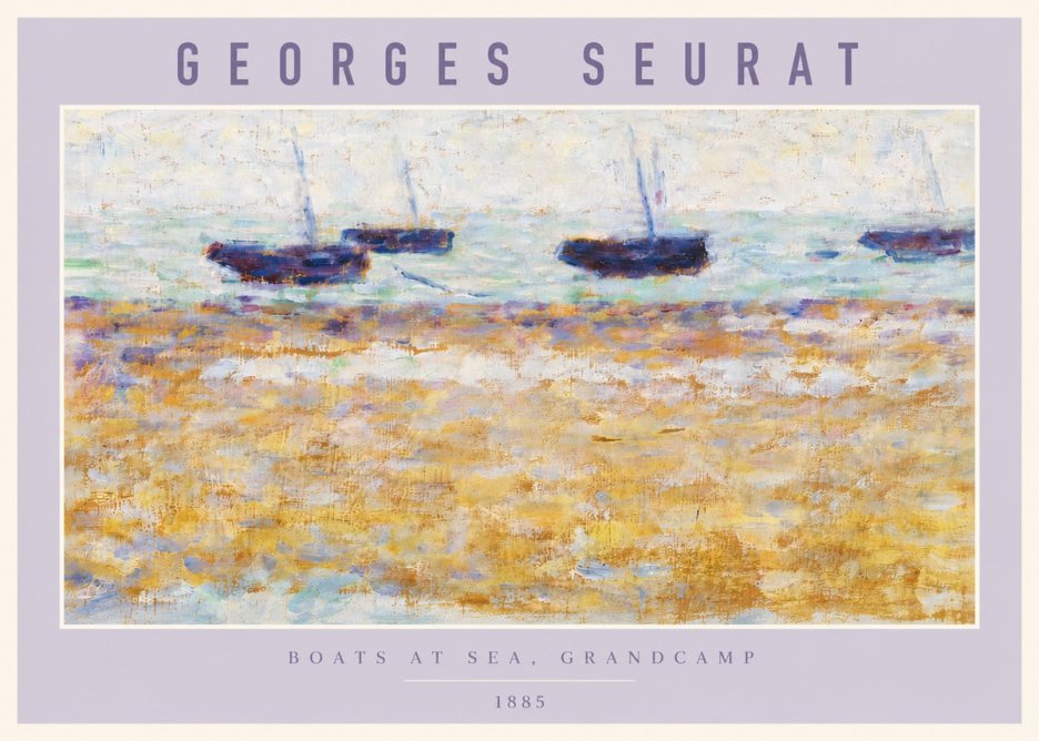 Seurat Boats at Sea, Grandcamp No6 - Affiche