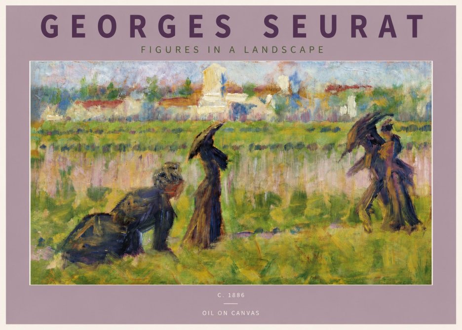 Seurat Figures in a Landscape No4 - Affiche