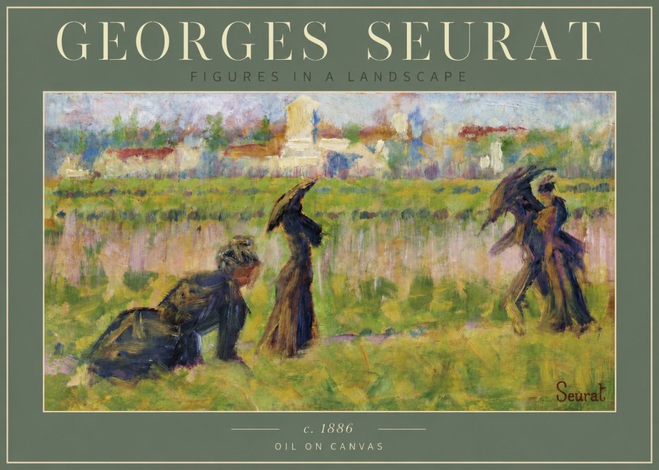 Seurat Figures in a Landscape No6 - Affiche