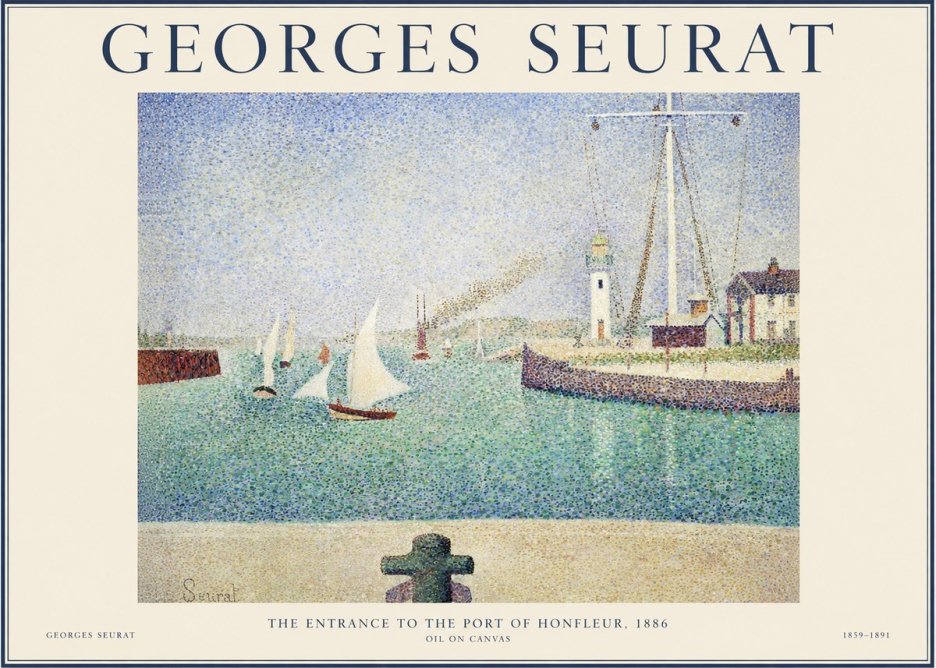 Seurat The Entrance to the Port of Honfleur, 1886 No1 - Affiche