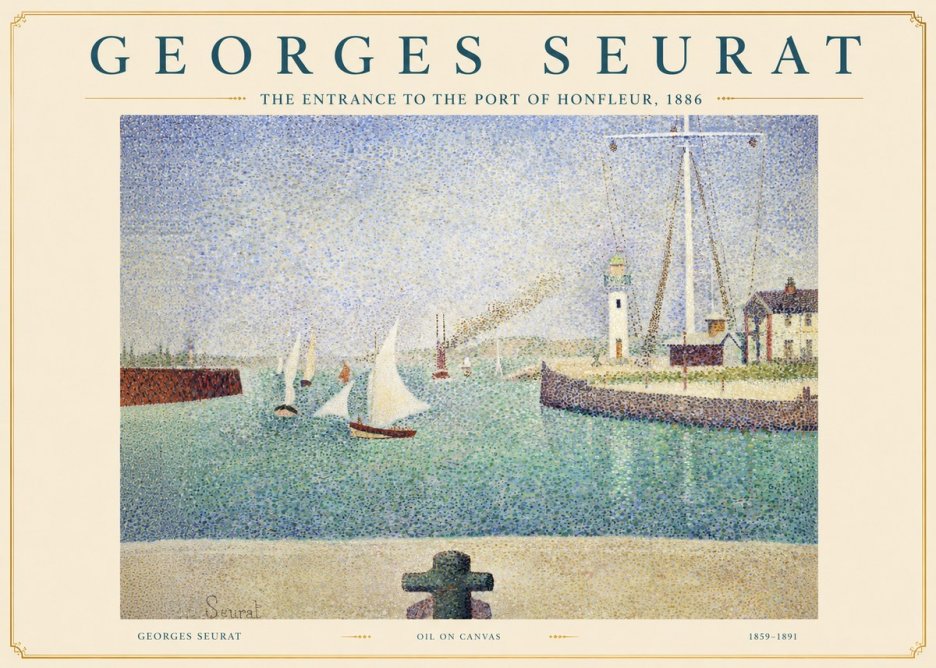 Seurat The Entrance to the Port of Honfleur, 1886 No2 - Affiche