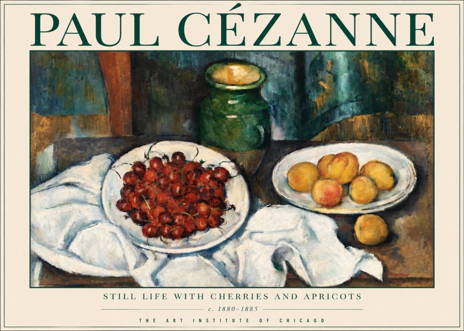 Paul Cézanne Still Life with Cherries and Apricots No3 - Affiche