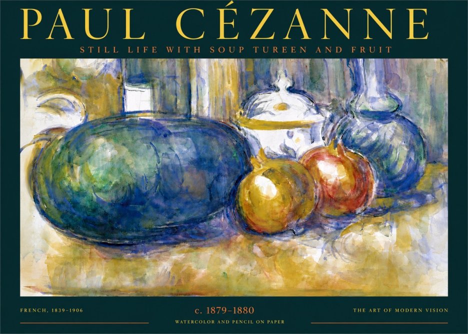 Paul Cézanne Still Life with Apples and Vessels No5 - Affiche