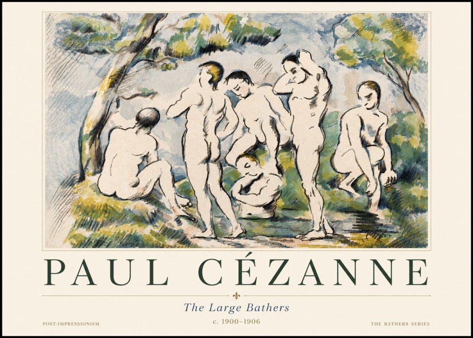 Paul Cézanne The Large Bathers I No5 - Affiche