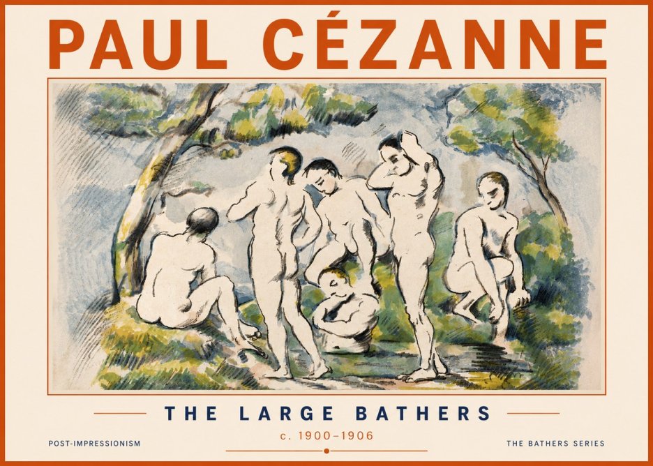 Paul Cézanne The Large Bathers I No6 - Affiche