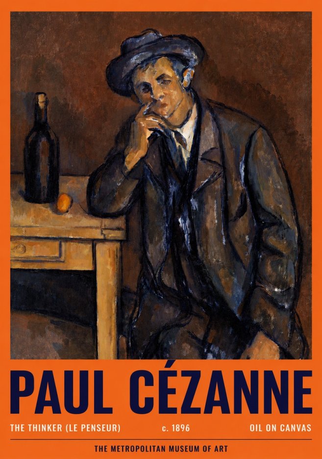 Paul Cézanne The Thinker (Le Penseur) No2 - Affiche