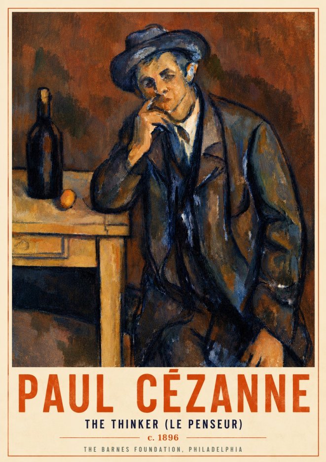 Paul Cézanne The Thinker (Le Penseur) No5 - Affiche