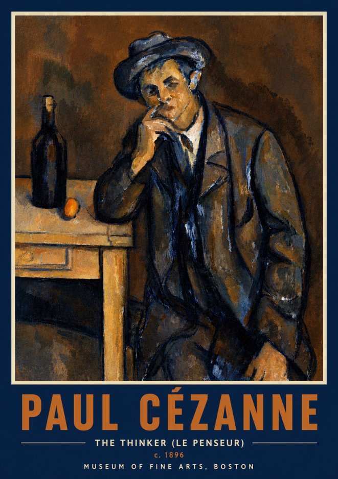 Paul Cézanne The Thinker (Le Penseur) No6 - Affiche