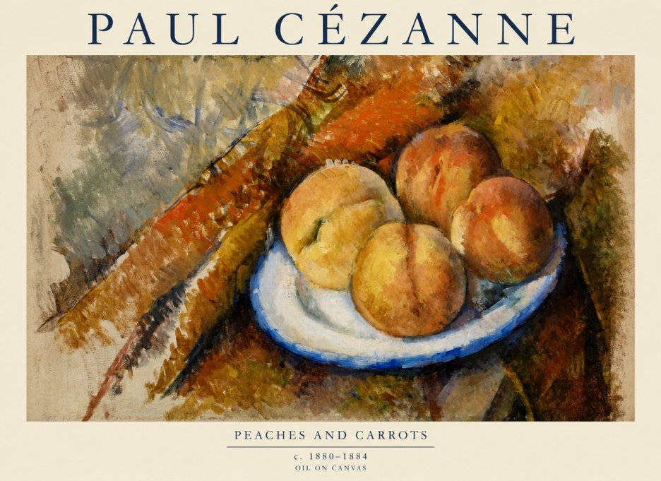 Paul Cézanne Peaches and Carrots No1 - Affiche