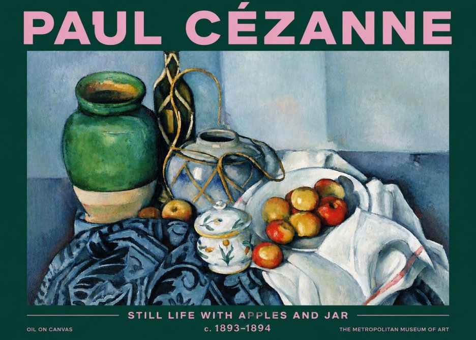 Paul Cézanne Still Life with Apples and Jar No3 - Affiche