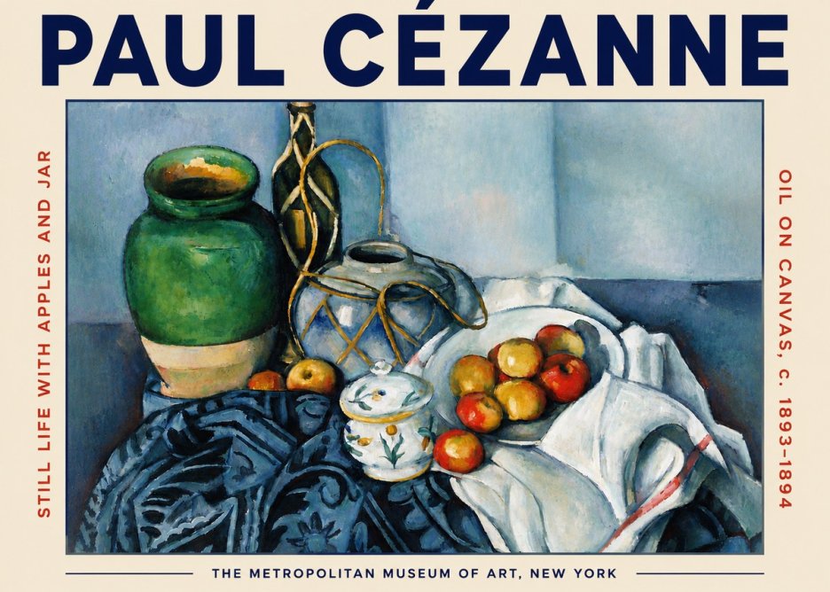 Paul Cézanne Still Life with Apples and Jar No4 - Affiche