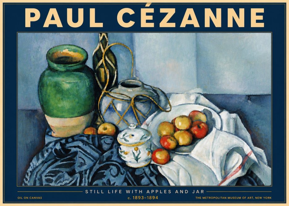 Paul Cézanne Still Life with Apples and Jar No6 - Affiche