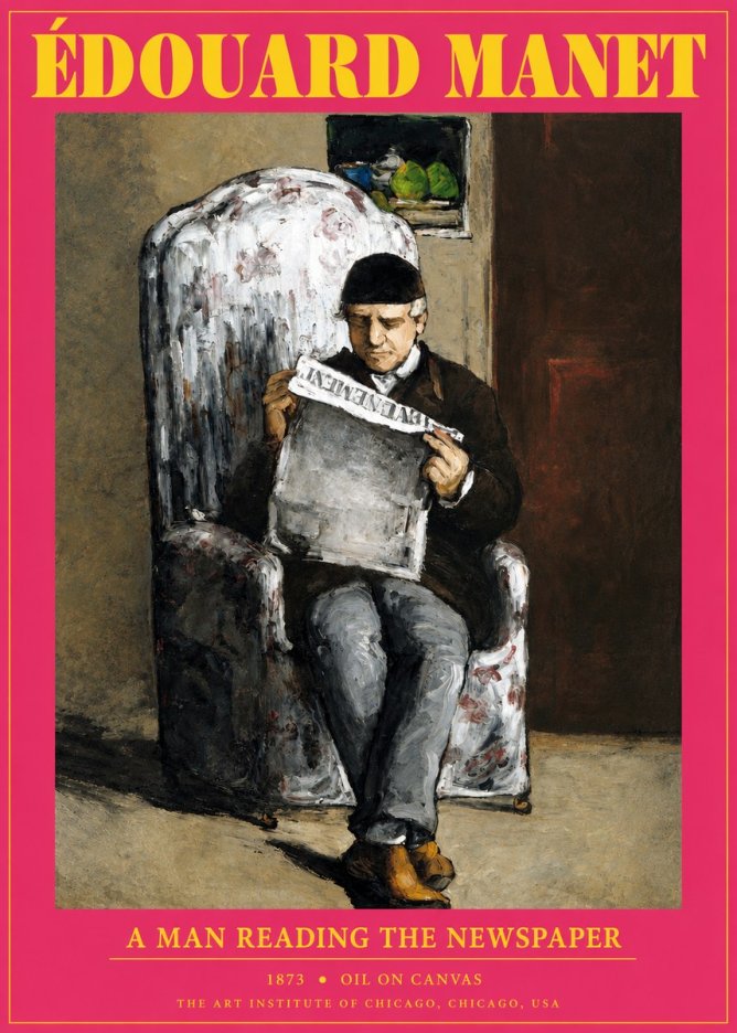 Édouard Manet A Man Reading the Newspaper No2 - Affiche
