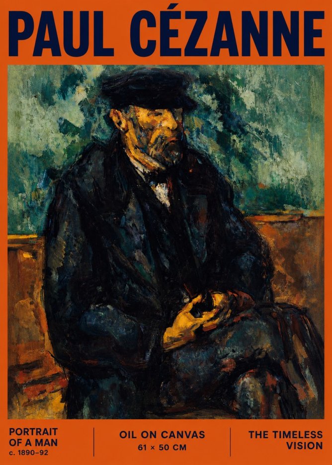 Paul Cézanne Portrait of a Man I No4 - Affiche