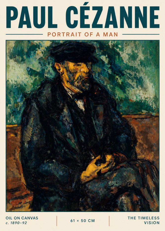 Paul Cézanne Portrait of a Man I No6 - Affiche