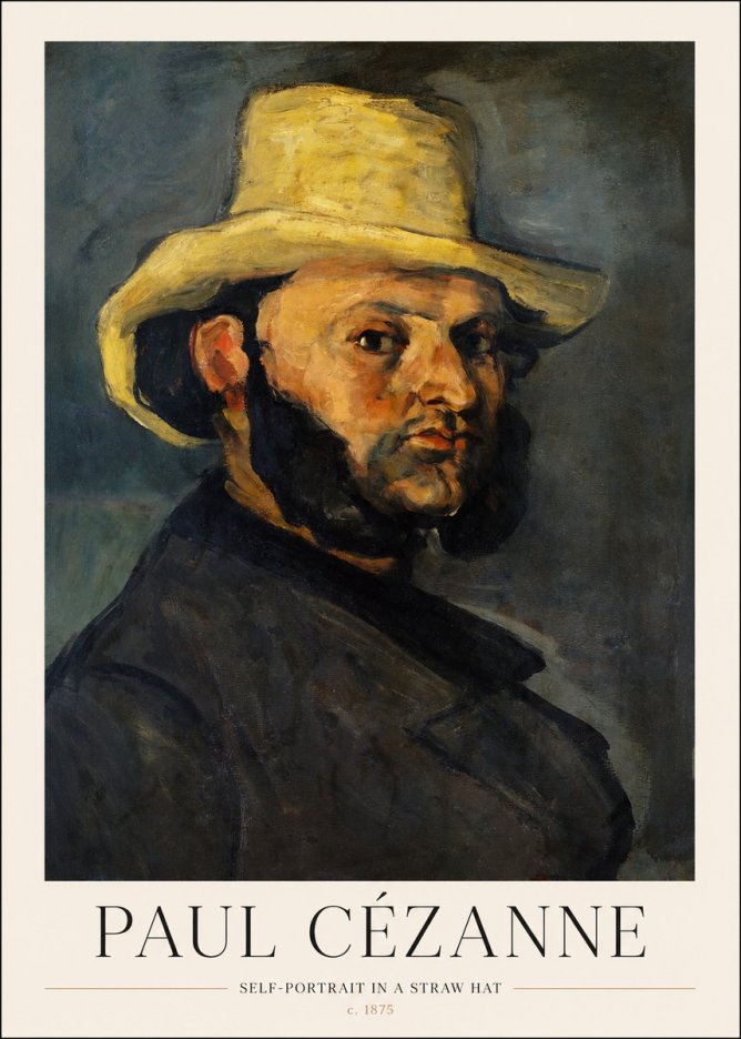 Paul Cézanne Self-portrait in a Straw Hat No1 - Affiche
