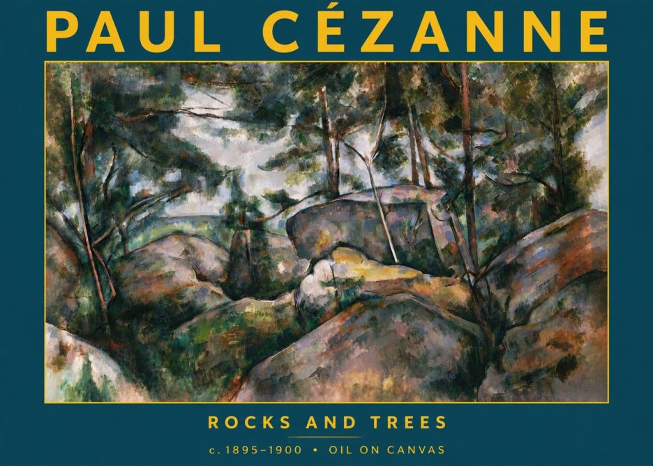 Paul Cézanne Rocks and Trees II No5 - Affiche