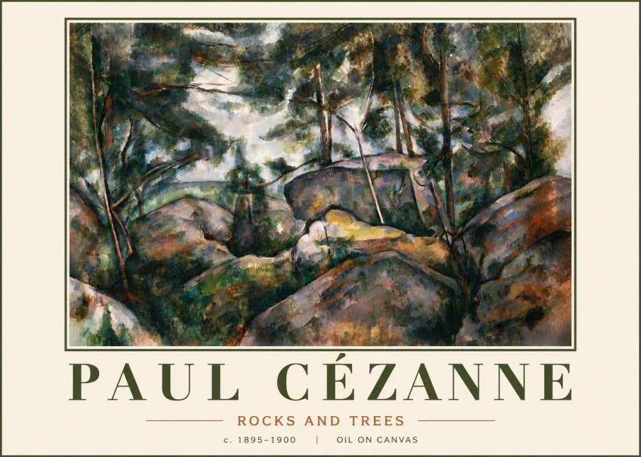Paul Cézanne Rocks and Trees II No6 - Affiche