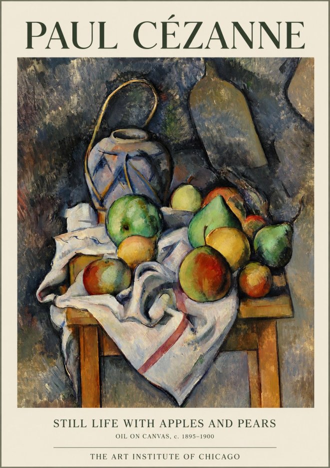 Paul Cézanne Still Life with Apples and Pears No1 - Affiche