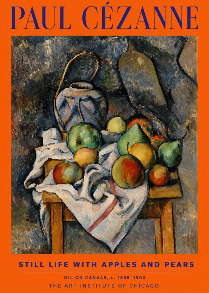 Paul Cézanne Still Life with Apples and Pears No2 - Affiche