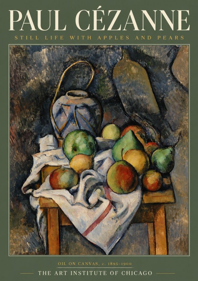 Paul Cézanne Still Life with Apples and Pears No3 - Affiche