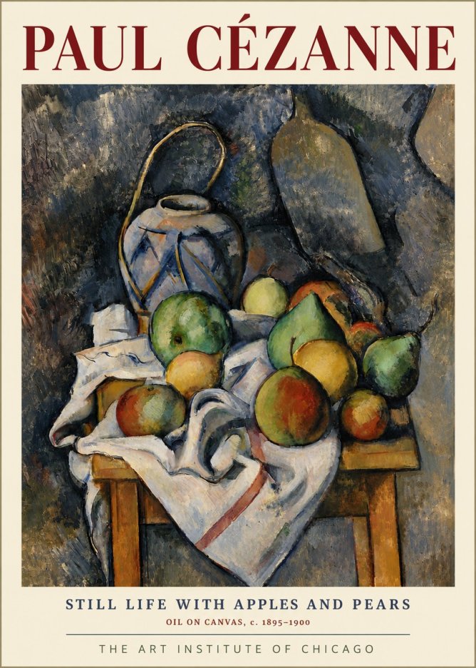 Paul Cézanne Still Life with Apples and Pears No4 - Affiche