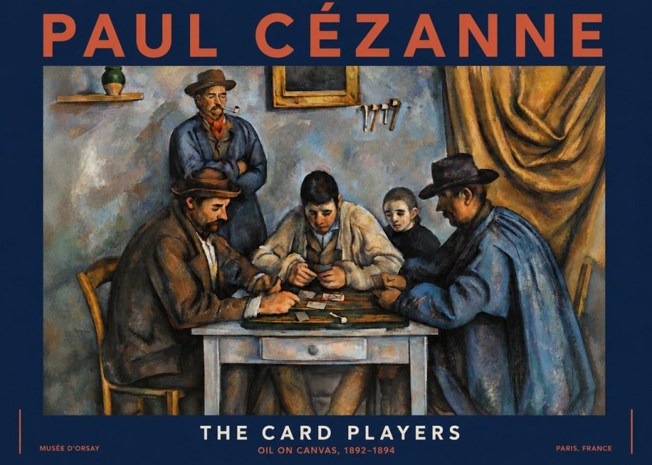 Paul Cézanne The Card Players I No3 - Affiche