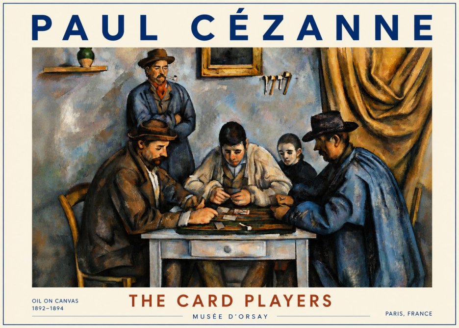 Paul Cézanne The Card Players I No6 - Affiche