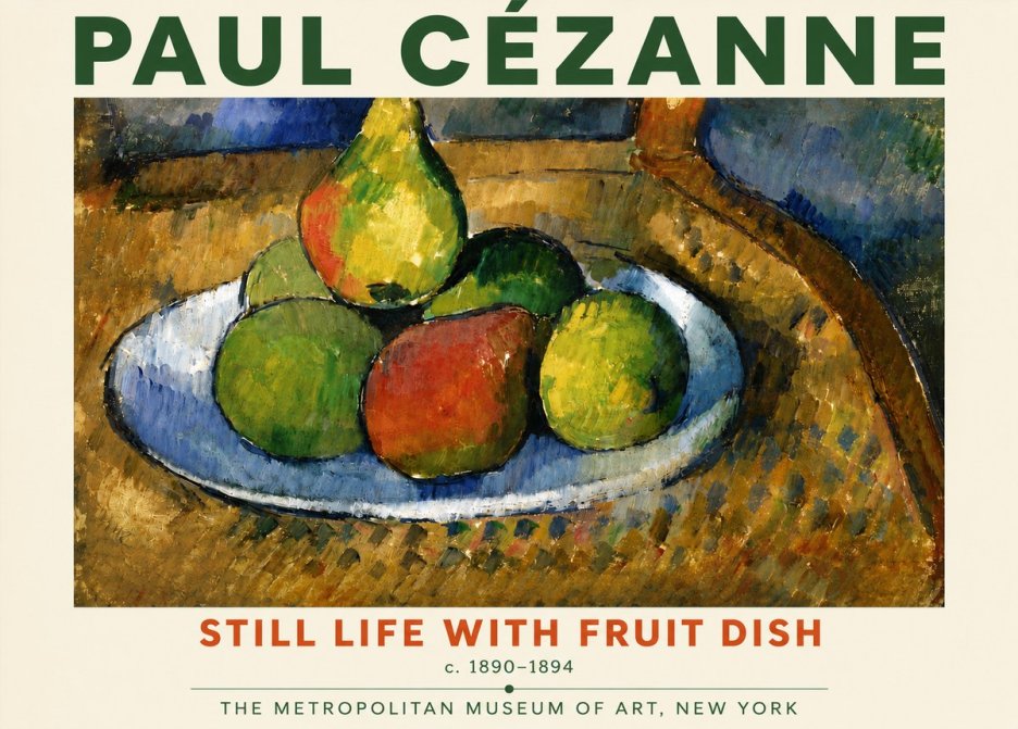 Paul Cézanne Still Life with Fruit Dish No4 - Affiche