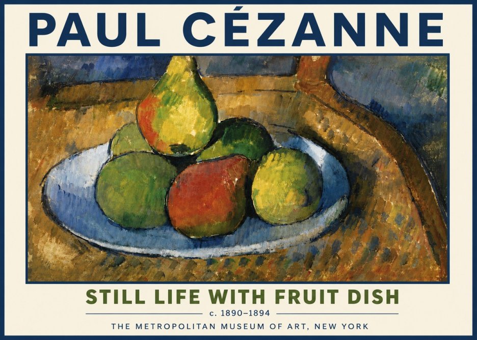 Paul Cézanne Still Life with Fruit Dish No5 - Affiche