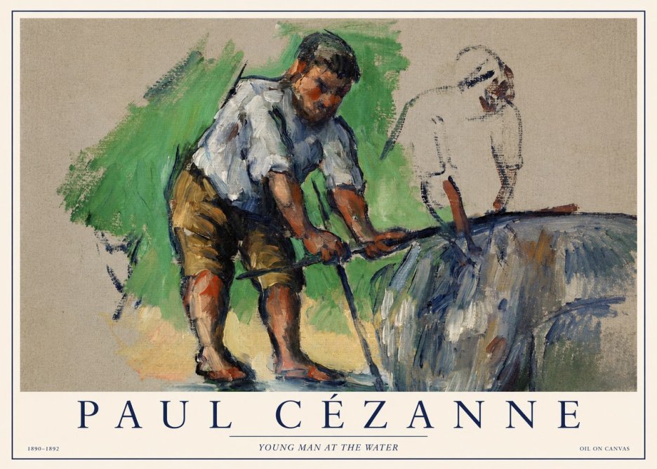 Paul Cézanne Young Man at the Water No1 - Affiche