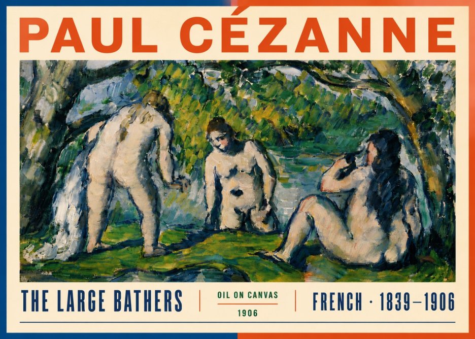 Paul Cézanne The Large Bathers V No6 - Affiche